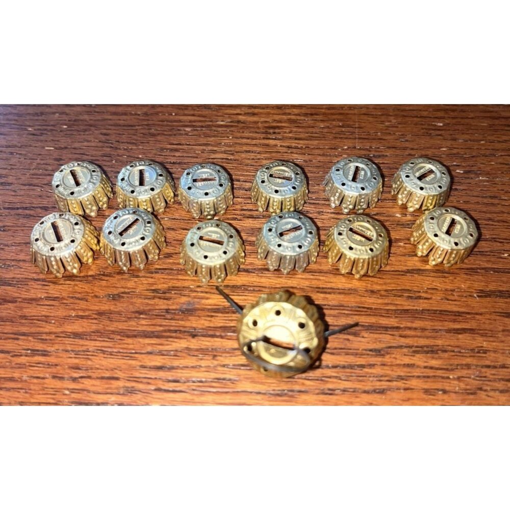 13 West Germany Replacement Christmas Ornament Top Cap Lot 1/w Spreader Wire Vtg